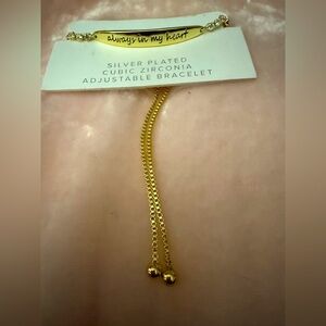 ✨ Gold-Tone “Always in My Heart” Adjustable Bracelet ✨